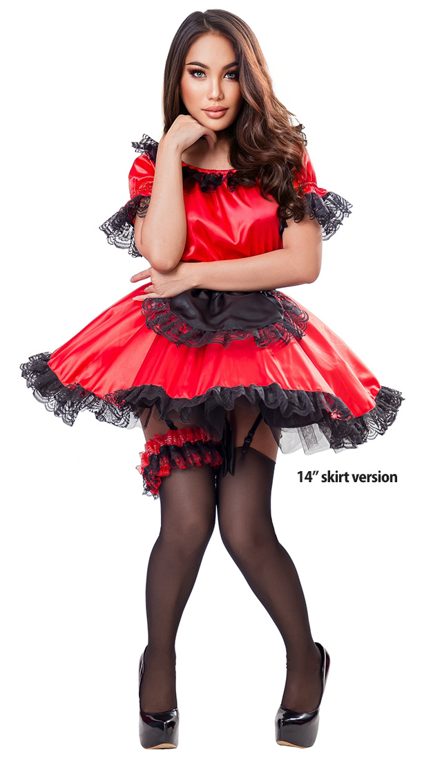 red satin french maid 12